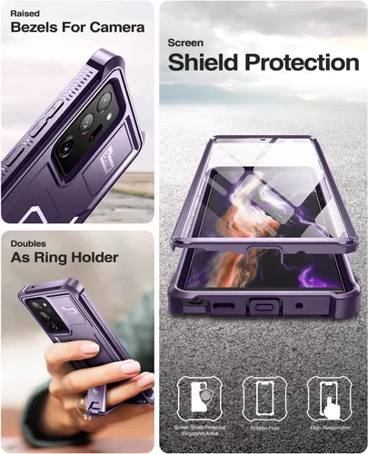 Miniatura 7 de Dexnor Funda para Samsung Galaxy Note 20 Ultra 5G, [Protector de pantalla y soporte integrados] Protección de grado militar resistente a prueba