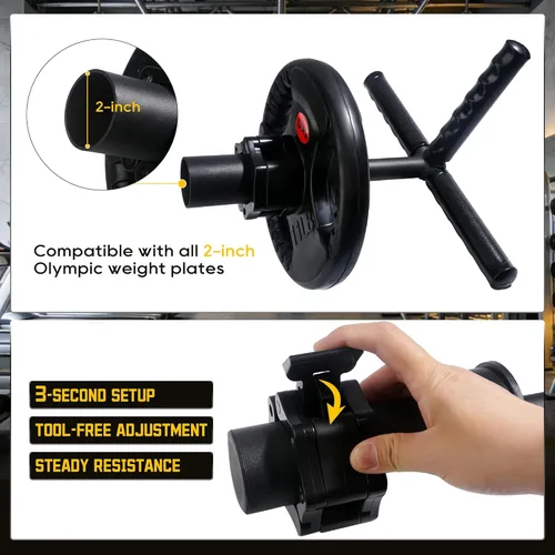Miniatura 6 de Entrenador de antebrazo fuerte y fortalecedor de muñeca, barra de antebrazo de acero de aleación ajustable con mango antideslizante y abrazadera