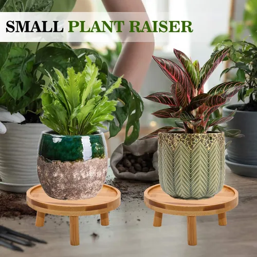 Miniatura 2 de ARTORA - Soporte para plantas estilo moderno de mediados de siglo, soporte de madera para plantas de interior, elevador de macetas para suculentas