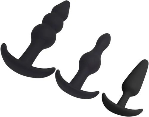 Miniatura 4 de ERUN Tapón anal de silicona con cuentas de tapón anal, paquete de 3 tapones anales, juego de entrenamiento desde principiantes hasta jugadores