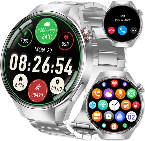Miniatura 8 de Reloj inteligente para hombre, 1.75 pulgadas, AMOLED, Bluetooth, llamadas, frecuencia cardíaca y oxígeno en sangre, monitor de sueño, rastreador