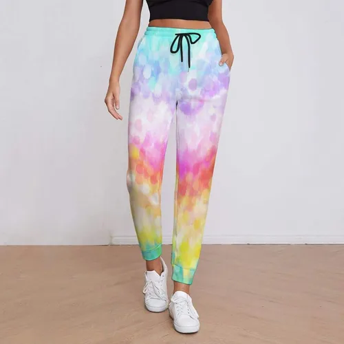 Miniatura 2 de Painted Rainbow Casual Sweatpants for Women High Waisted Jogger Pants Sport Trousers with Pockets