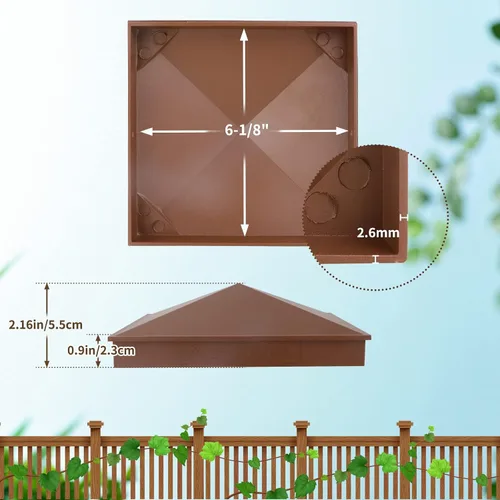 Miniatura 12 de Azdele Tapas de aluminio piramidal de 4 x 4 para postes nominales de madera de 4 x 4 pulgadas (verdadero 3.5 x 3.5 pulgadas), con superficie