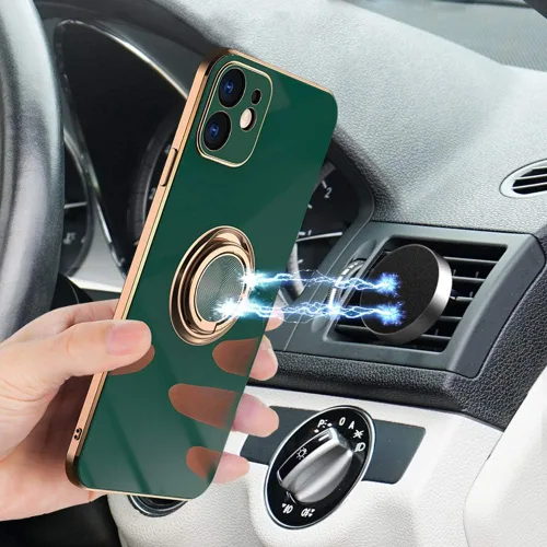 Miniatura 7 de Funda para iPhone 11 Pro con anillo, anillo de rotación de 360 grados integrado con soporte de anillo de rotación de 360 grados con chapado Gris