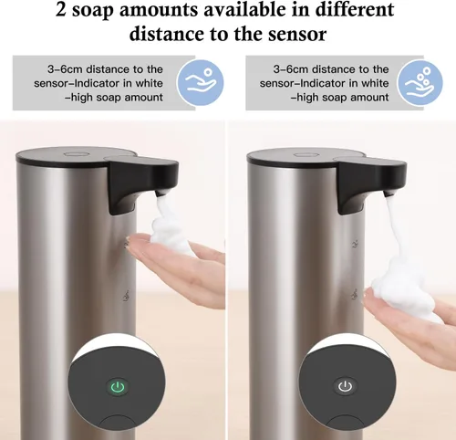 Miniatura 3 de LAOPAO Dispensador automático de jabón espumoso: dispensador de jabón recargable sin contacto dispensador de jabón de espuma de acero inoxidable