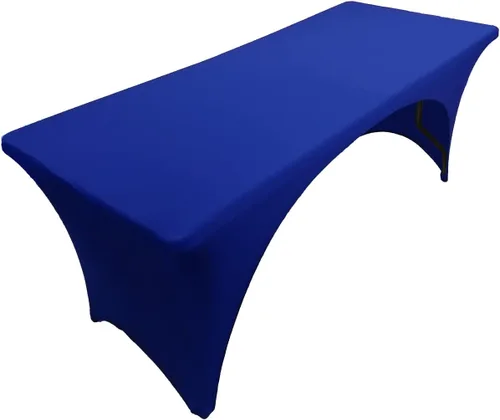 Miniatura 9 de Mantel de elastano color burdeos de 6 pies para mesa plegable rectangular ajustable