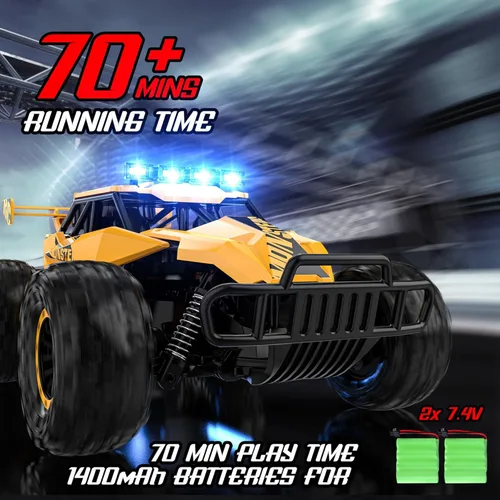 Miniatura 3 de BLUEJAY Auto a control remoto para niños, autos a control remoto, 1:12 Monster RC Truck Off Road con faros LED y batería recargable, regalos