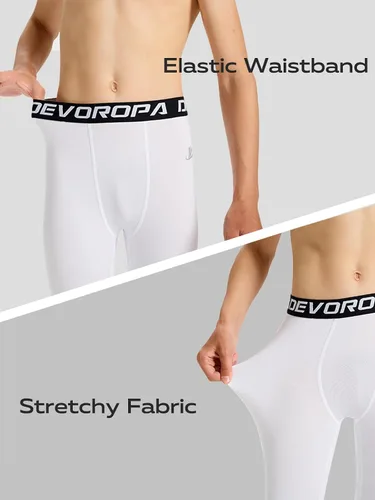 Miniatura 6 de DEVOROPA Leggings de compresión para niños y jóvenes, mallas deportivas con forro polar térmico