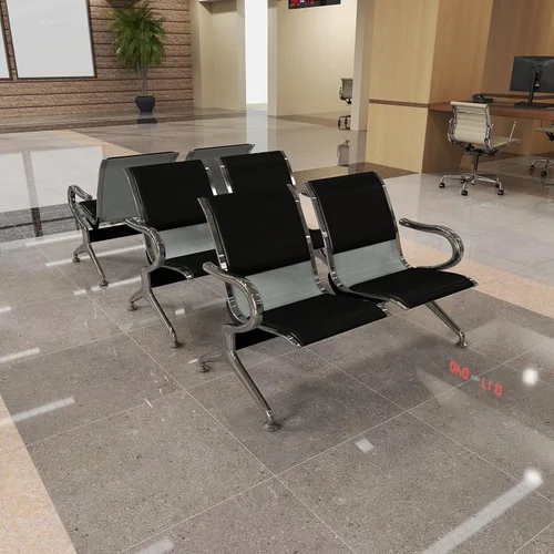 Miniatura 6 de Kinfant Juego de sillas de sala de espera, silla de oficina de piel sintética de 2 asientos, muebles de banco para recepción de invitados, sala