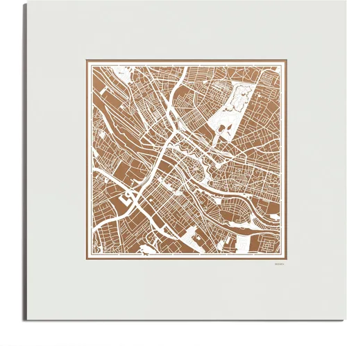 Miniatura 127 de O3 Design Studio Mapa de corte de papel Madrid negro mate de 20 x 20 pulgadas