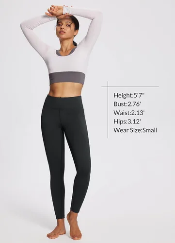 Miniatura 5 de BALEAF - Leggings de yoga suaves de cintura alta 78 para mujer con bolsillos profundos, pantalones de entrenamiento elásticos cepillados a prueba