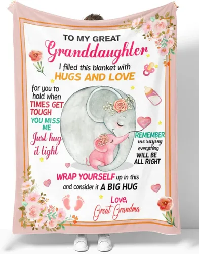 Miniatura 2 de Manta personalizada con diseño de elefante, regalo para mamá recién nacida, regalo para papá nuevo, abuela dijo que eres increíble, regalo para mamá