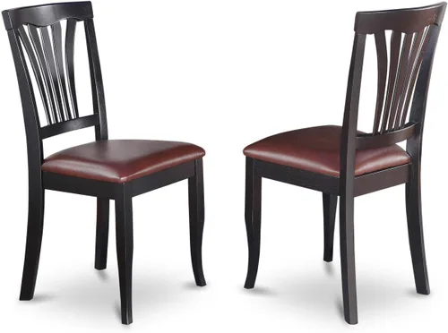 Miniatura 6 de East West Furniture ANT-BLK-TP Hermosa mesa de comedor y sillas de comedor modernas Avon de cuero sintético y acabado negro con marco de madera dura