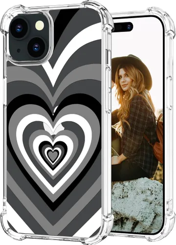 Miniatura 94 de Hungo Funda compatible con iPhone 15 Plus para mujer, diseño floral transparente, lindo, flor azul rosa Rosas Azules