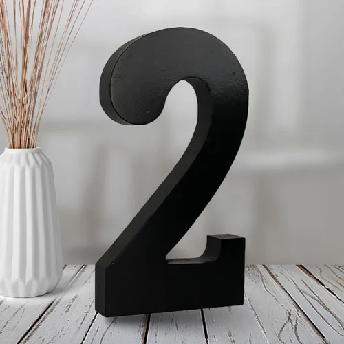 AOCEAN Números de madera negra de 6 pulgadas, número de madera sin terminar para Halloween, números decorativos de pie, rebanadas, decoración de