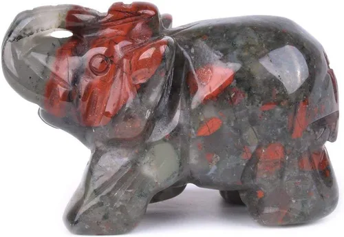 Miniatura 5 de Angelstones Figura de piedra preciosa de elefante pirita, cristal curativo, tótem de animal, piedra espiritual, 2 pulgadas