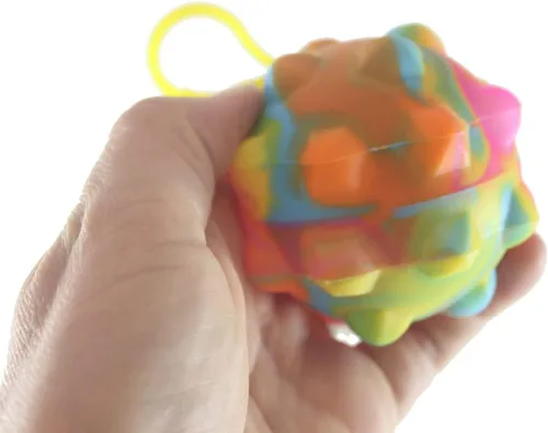 Miniatura 4 de Juego de 3 bolas de burbujas con clip – Bubble Poppers on Ball Squeeze to Pop – Juguete para ansiedad de burbujas – Presiona burbujas para explotar