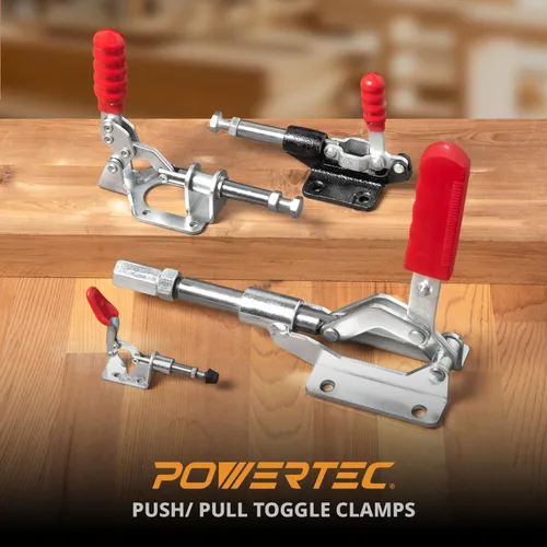 Miniatura 7 de POWERTEC 4PK abrazadera de palanca de empuje y tracción, capacidad de retención de 500 libras, abrazadera de palanca de empuje y tracción