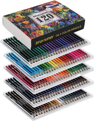 LBW Lápices de colores para libros de colorear para adultos, juego de 120 lápices de colores profesionales a base de aceite de núcleo suave para