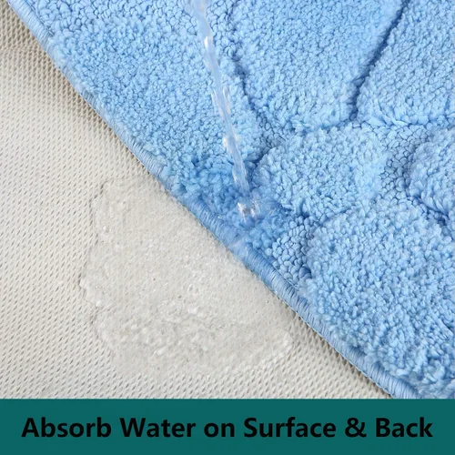 Miniatura 3 de M23 - Alfombra de baño de microfibra absorbente de agua súper suave, tapetes de baño para ducha, antideslizantes, lavables a máquina