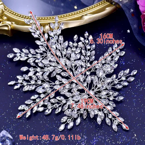 Miniatura 4 de TRiXY Diadema de boda para el pelo de novia, accesorios para el cabello con diamantes de imitación para novias y damas de honor, tocados de fiesta