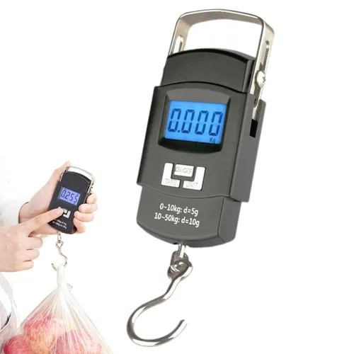 Miniatura 9 de Herramienta de medición de peso, báscula digital para maleta con capacidad de 110 libras110.2 lbs, báscula de pesaje portátil de acero inoxidable