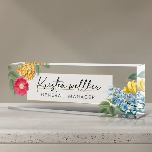 Miniatura 16 de Placa de nombre de escritorio personalizada, placas de identificación de vidrio acrílico personalizadas para escritorios, placa de identificación