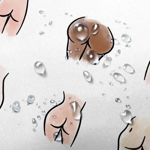 Miniatura 5 de JAWO Divertida cortina de ducha para baño, divertido juego de cortinas de ducha de tela hilarante, accesorios de decoración de baño blancos, ganchos