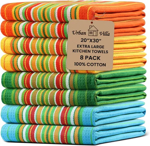 Miniatura 92 de Urban Villa Toallas de cocina 100% algodón, paquete de 6, altamente absorbentes, de secado rápido, súper suaves, de primera calidad, para cocina