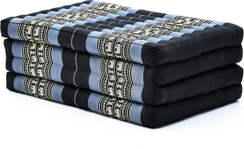 Miniatura 8 de Leewadee - Colchón tailandés plegable grande, 82 x 46 x 3 pulgadas, cama de invitados, cama triple plegable, cojín de masaje tailandés TV asiento
