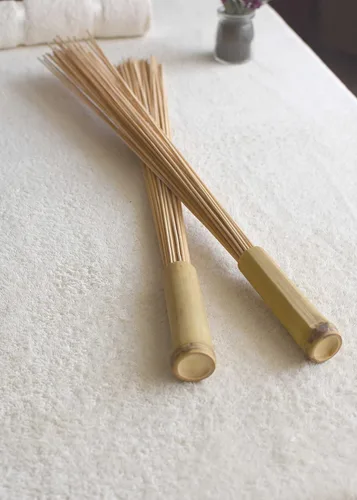 Miniatura 2 de Juego de 2 escobas de bambú de masaje, palos de martillo, herramienta de bambú natural, herramientas de relajación corporal, escobas