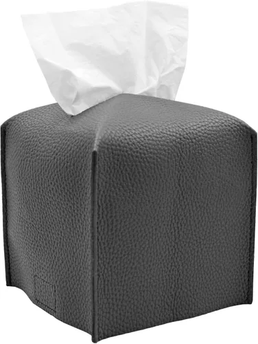 Miniatura 10 de Livelab Funda para caja de pañuelos, cuadrada, decorativa, de piel sintética, soporte para caja de pañuelos moderna, organizador de papel facial