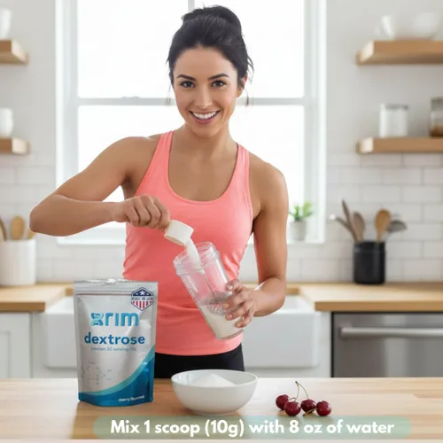 Miniatura 2 de XRIM Labs Dextrosa en polvo, sabor a cereza natural, energía rápida, apoyo de recuperación y energía, bolsa a granel de 15.87 oz