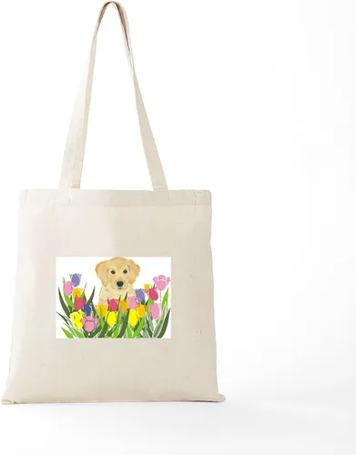 Miniatura 5 de CafePress Bolso de asas de la lona natural del bolso de asas de Golden Retriever, Caqui