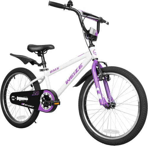 Miniatura 12 de WEIZE Bicicletas para niños, bicicleta estilo BMX para niños y niñas de 4 a 12 años de edad, bicicleta para niños con asiento ajustable, ruedas