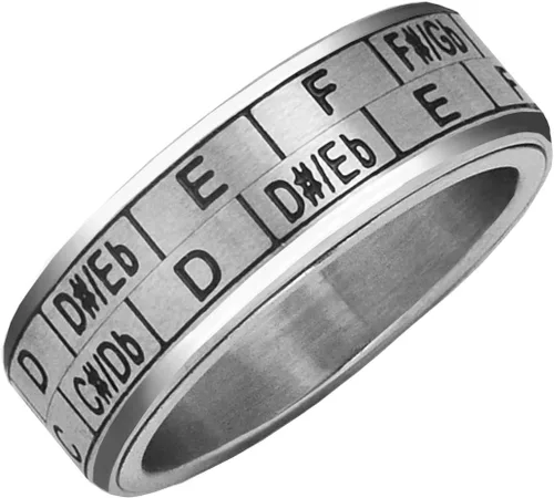 Musicians Ring - Anillo giratorio de transposición para músicos, talla 10 de EE. UU