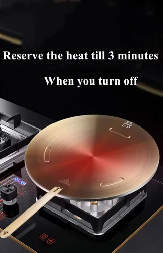 Miniatura 5 de Adaptador de placa de inducción, difusor de calor para estufa de gas y vidrio, disco convertidor de inducción con mango extraíble, placa difusora