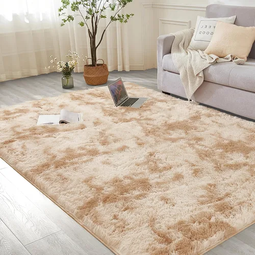Miniatura 18 de Andency Alfombras suaves color burdeos para sala de estar, dormitorio, 5 x 8 pies, alfombra de noche lanuda esponjosa, antideslizante, alfombra