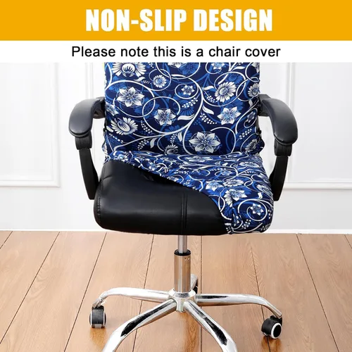 Miniatura 2 de Smiry - Fundas elásticas estampadas para silla de oficina de computadora, universales, giratorias, extraíbles, lavables, ajuste suave, protector