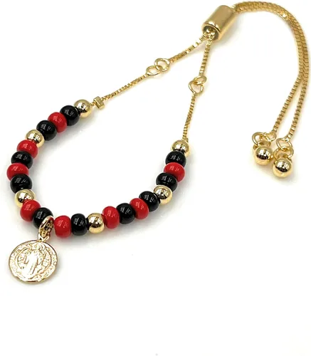 Miniatura 4 de LESLIE BOULES Pulsera de oro de San Benito para mujer, joyería de protección, Latón