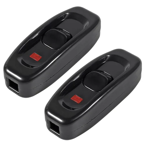 Miniatura 8 de 2 interruptores de cable en línea, AC120V 10A, 250V 6A, interruptor de control de lámpara de encendido y apagado para dormitorio, lámpara de mesa
