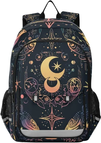 ALAZA Moon Stars Alchemy Witch - Mochila para laptop para mujeres y hombres, bolsa de viaje casual con compartimento y múltiples bolsillos