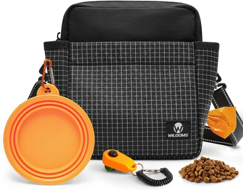 Bolsa de entrenamiento para perros, riñonera magnética para perros para caminar, bolsa cruzada para pasear al perro con dispensador de bolsa para