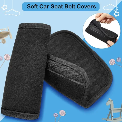 Miniatura 4 de Riakrum 4 fundas para cinturón de seguridad de automóvil para bebé, correas de asiento de automóvil, almohadillas de hombro para niños, fundas
