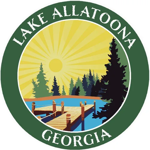 Lake Dock – Lago Allatoona – Georgia 3.5 pulgadas Ventana Coche Camión Pegatina Vacaciones Aventura Tema Novedad Apliques Verde Oscuro