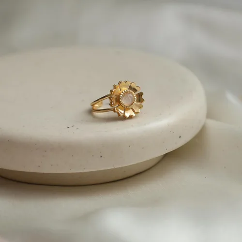 Miniatura 31 de Gempires - Anillos de piedra natural para mujer, ligeros, de cristal, hechos a mano, hipoalergénicos, chapados en oro, para uso diario, regalos