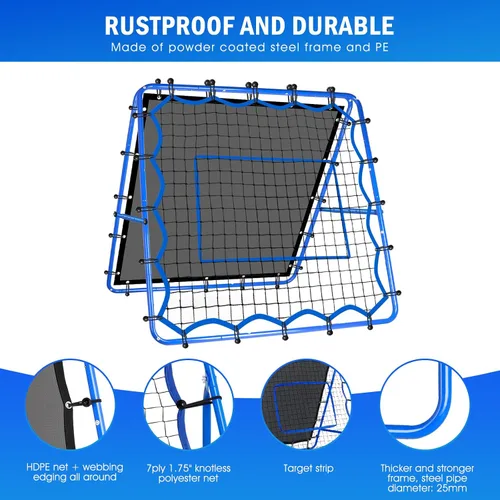 Miniatura 8 de Red de rebote de voleibol y béisbol, red de rebote de sóftbol, red de rebote de lacrosse de ajustes rápidos, equipo de práctica de rebote rápido