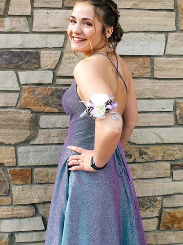 Miniatura 6 de Vestidos largos, acampanados y con bolsillos para baile de graduación, vestido formal de fiesta, de noche y de baile con aberturas laterales