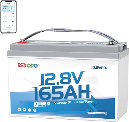 Miniatura 21 de Redodo Paquete de 4 baterías LiFePO4 de 12 V 100 Ah, baterías de ciclo profundo con BMS de 100 A, baterías del grupo 31 para 10 años de vida útil
