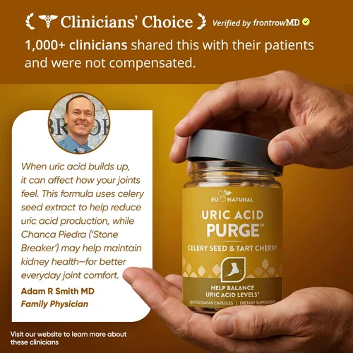 Miniatura 5 de Purga de Ácido Úrico - Come y Bebe lo que Quieras - Desintoxica y Limpia con Extracto de Semilla de Apio, Cereza Ácida y Chanca Piedra para Apoyo